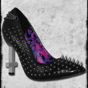 Too Fast Rat Baby Upside down Satanic Cross Heels